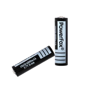 Twee PowerFox 18650 oplaadbare accu’s voor laserpennen