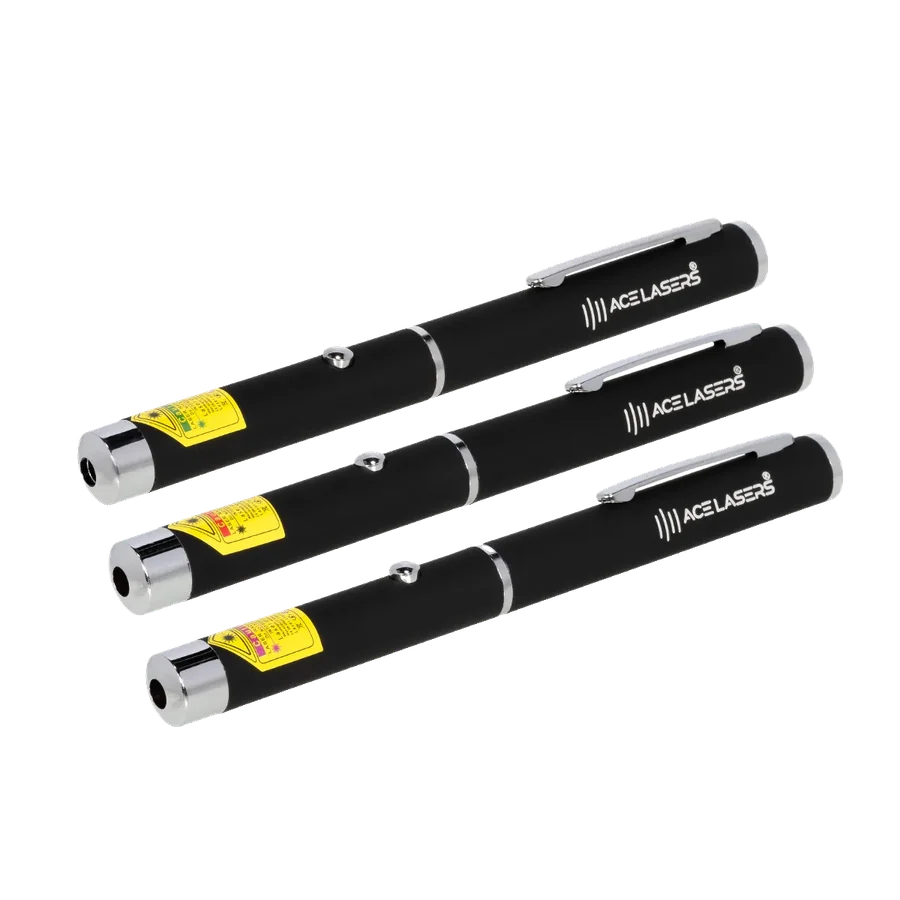 ACE Lasers set met groene, rode en violette laserpen AG-1, AR-1 en AV-1