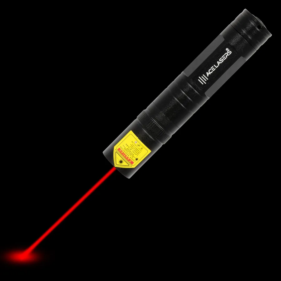 Rode laserpen ARP-2 Pro Mini met zichtbare laserstraal in het donker