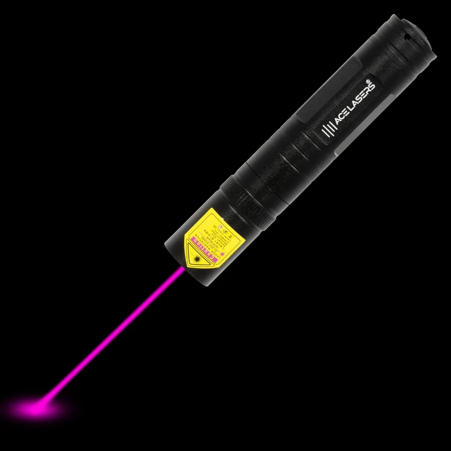 Violette laserpen AVP-2 Pro Mini met zichtbare laserstraal in het donker